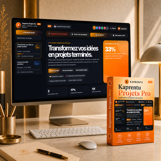 Kaprentu Projets Pro V4.3 - Application WEB Gestion de Projets Pro & Perso (PC/MAC)