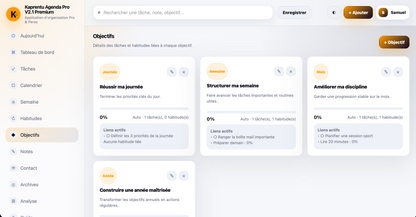Kaprentu Agenda Pro V2.1 - Application WEB d’organisation Pro & Perso (PC/MAC)