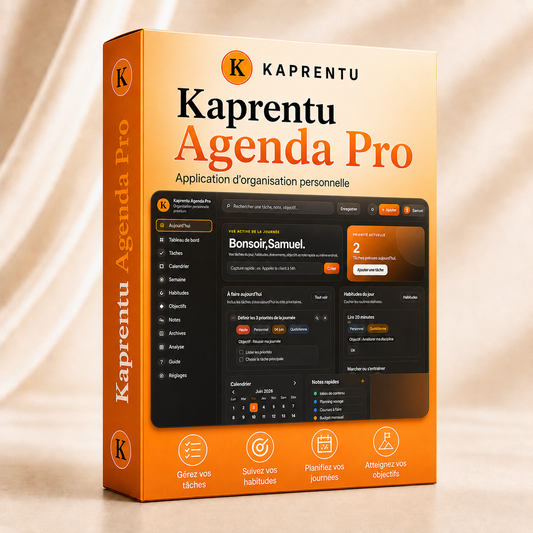 Kaprentu Agenda Pro V2.1 - Application WEB d’organisation Pro & Perso (PC/MAC)