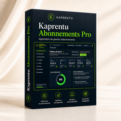 Kaprentu Abonnements Pro v3.0 - Application WEB Gestion de suivis d’abonnements (PC/MAC)