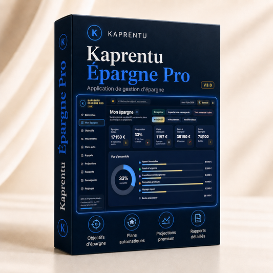 Kaprentu Épargne Pro V3.0 - Application WEB Gestion d’épargne personnelle (PC/MAC)